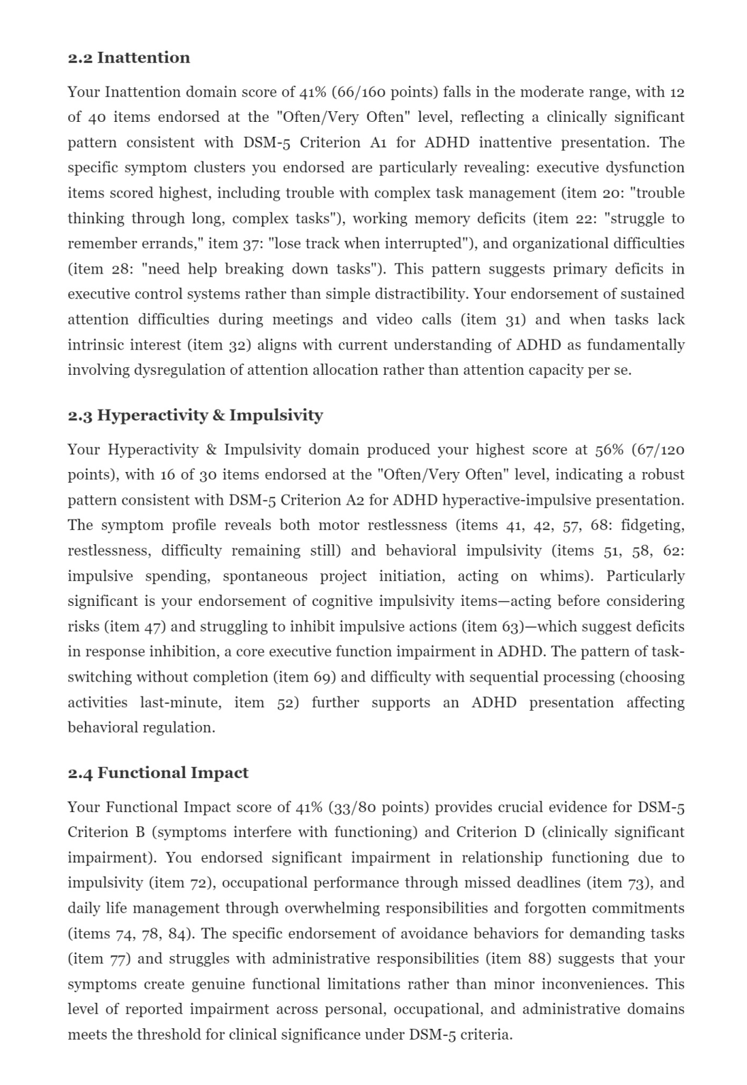 Detailed clinical analysis